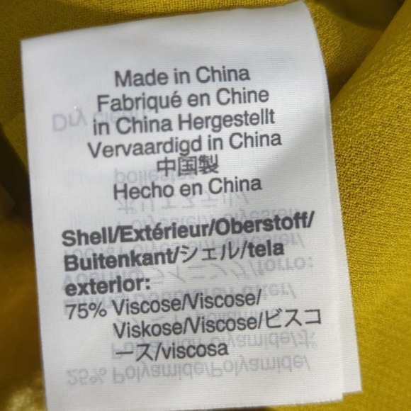 J.Crew Faux-Wrap Blouse Top Drapey Velvet Waist Tie Balloon Sleeve Yellow‎ 0 - Picture 9 of 12